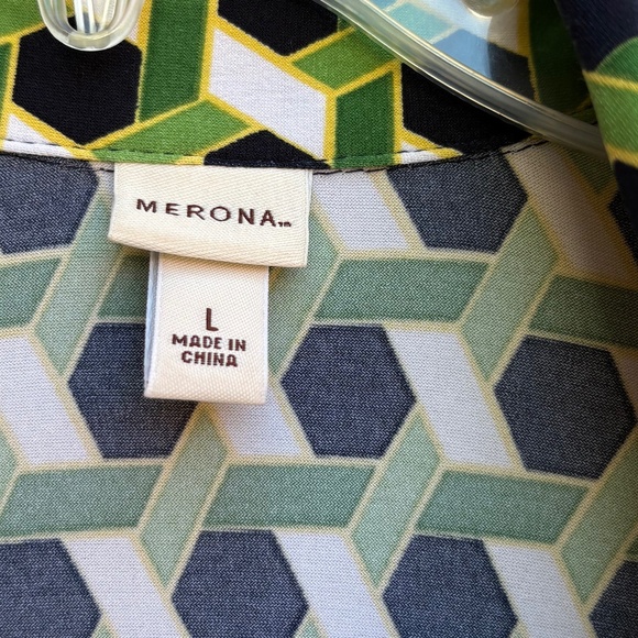Merona Geometric Print Shirt Dress – Size L - Picture 3 of 4